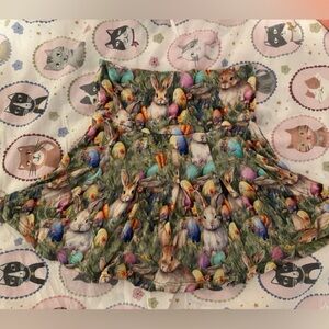Bums & Roses 
Easter Bunny & Eggs Stretch Fabric Top - Multicolor